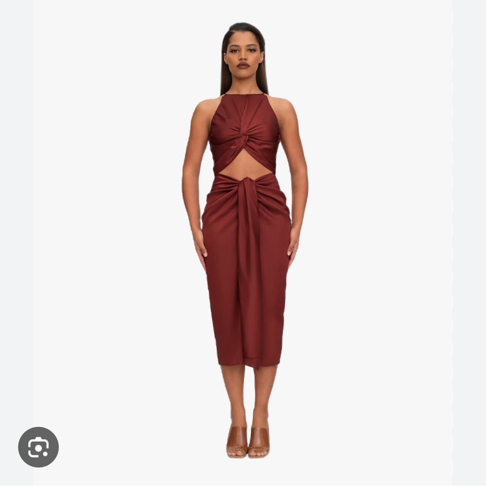 Andrea Iyamah Reni Midi Dress - Chocolate